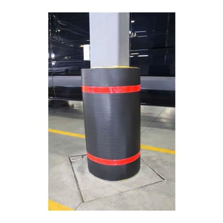Innoplast, Inc 44"H x 60"W Soft Nylon Column Protector -  Black Cover/Red Tapes CW-60-BKR